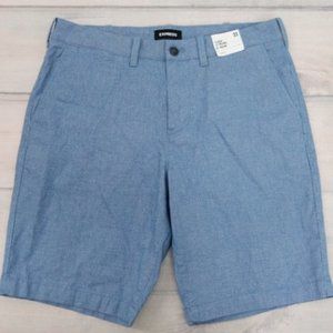 Express Mens Classic Fit Blue Cotton Shorts